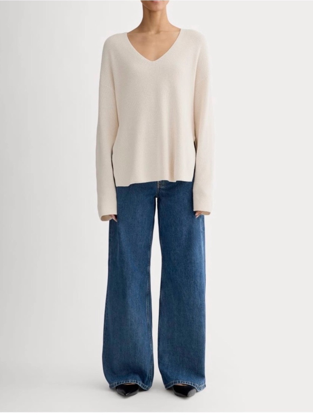 Everlane The Slouchy V-NecEverlane The Slouchy V-Neck Sweater in Everyday Cotton